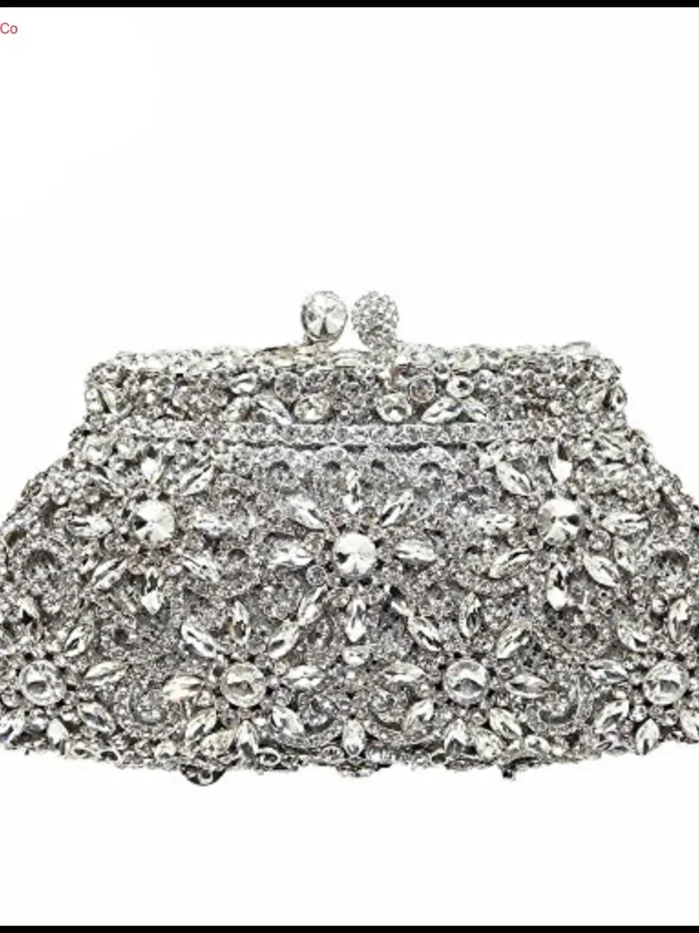Crown Flower Crystal Clutch Purse Rhinestone Evening Handbag Wedding